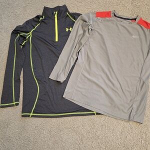 Under Armour Boys' Charcoal Grey 1/4-Zip Performance Top